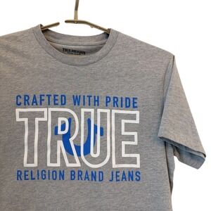 True Religion Men's Grey‎ Crafted With Pride Graphic Tee T Shirt XL
